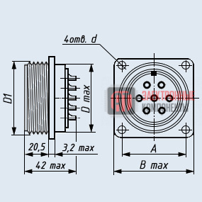 ШР32П10ЭГ1 розетка Разъемы ШР, СШР ШР32П10ЭГ1 розетка