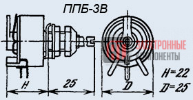 ППБ-3В 3вт 1К Резисторы ППБ-3В 3вт 1К