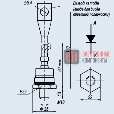 Д141-100Х-13 Силовые диоды Д141-100Х-13