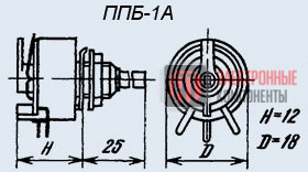 ППБ-1А 1вт 1.5К Резисторы ППБ-1А 1вт 1.5К